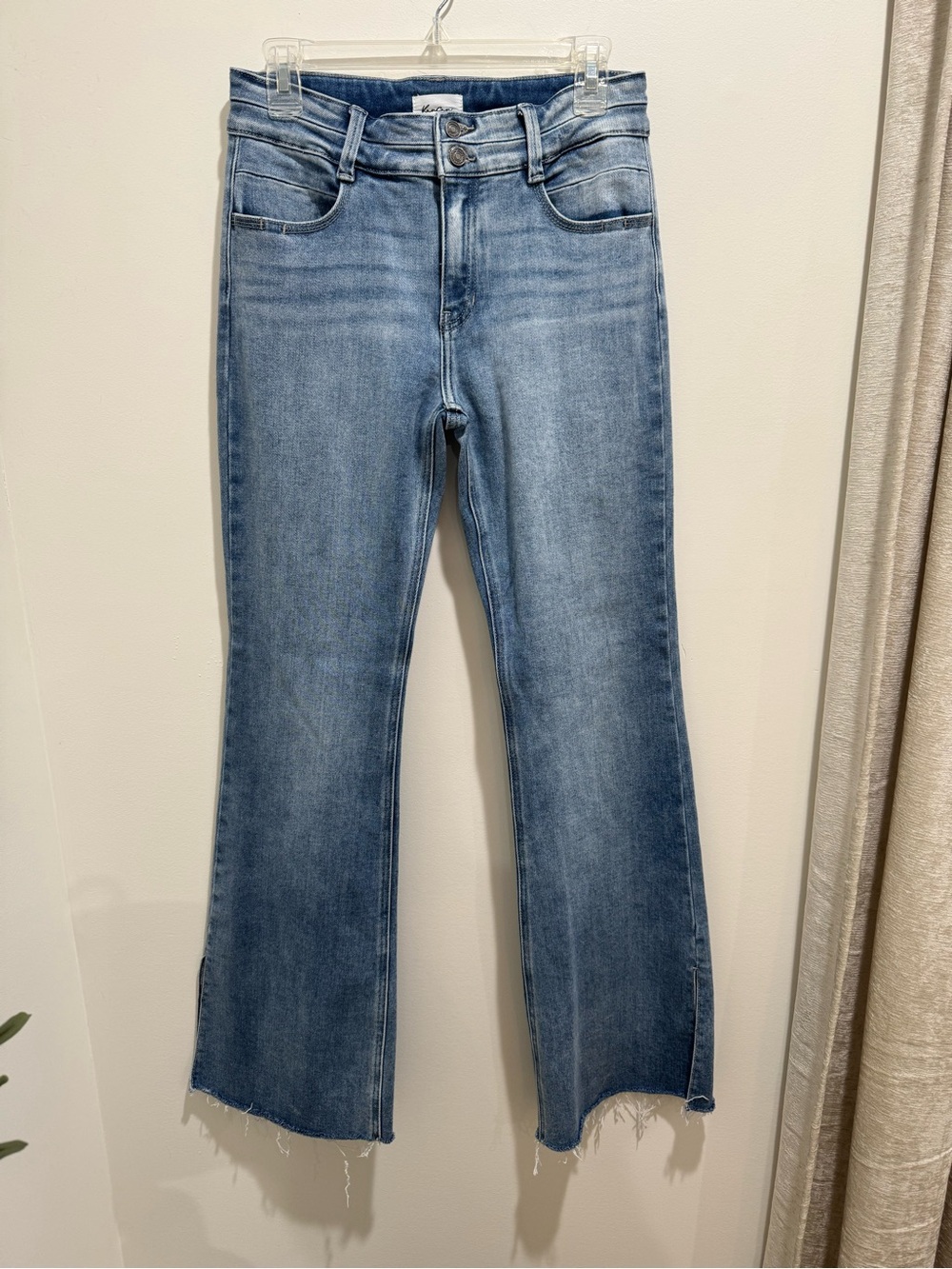 Kancan Selena Mid Rise Double Waist Band Flare Jeans‎ Light Wash Size 9/28